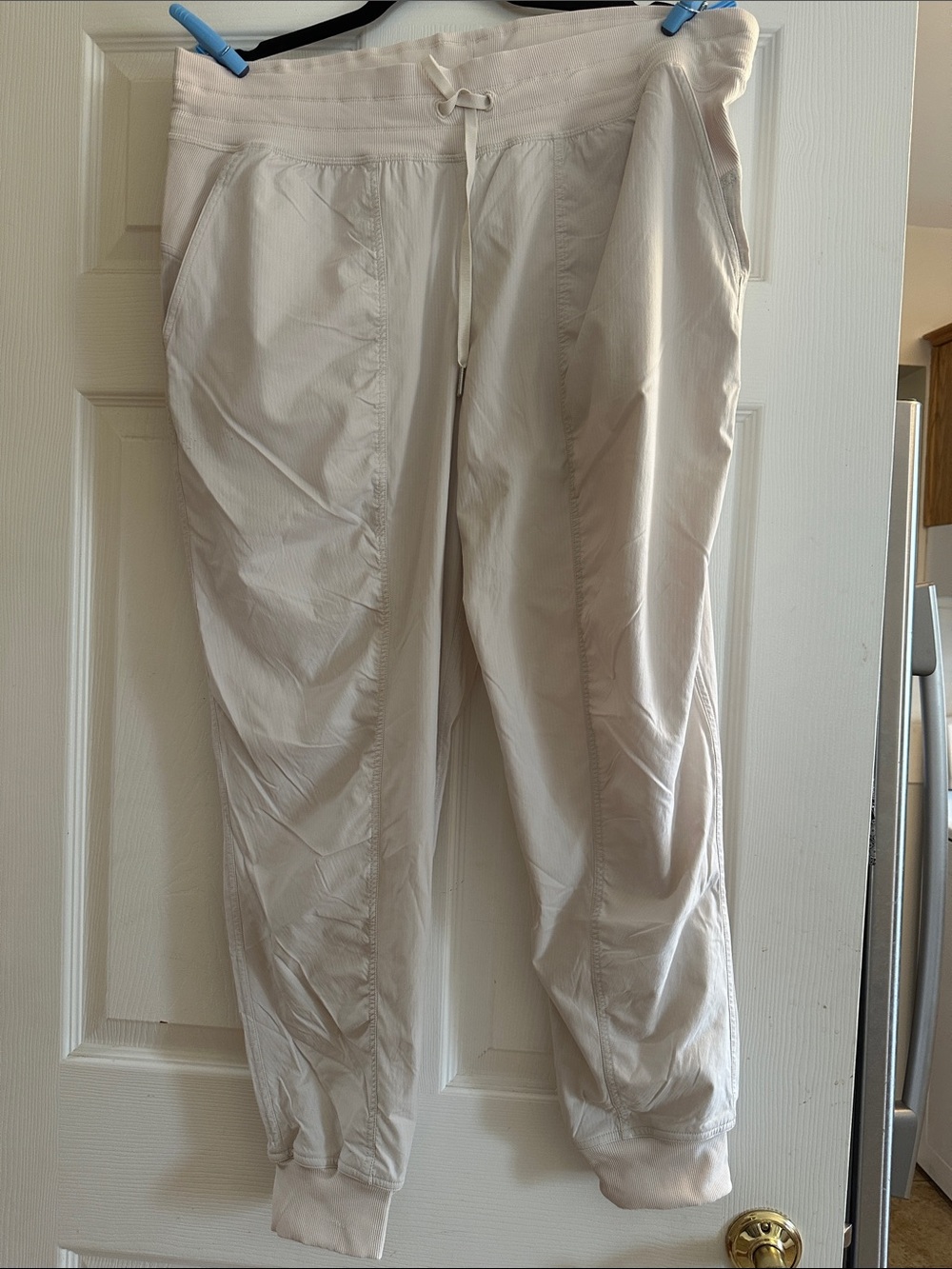 lululemon Studio / Dance Studio Lined Pants Cream Ribbed Cuff - Picture 2 of 10